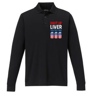 Shut Up Liver YouRe Fine 4th Of July Beer Premium Performance Long Sleeve Polo