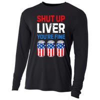 Shut Up Liver YouRe Fine 4th Of July Beer Premium Cooling Performance Long Sleeve Crew