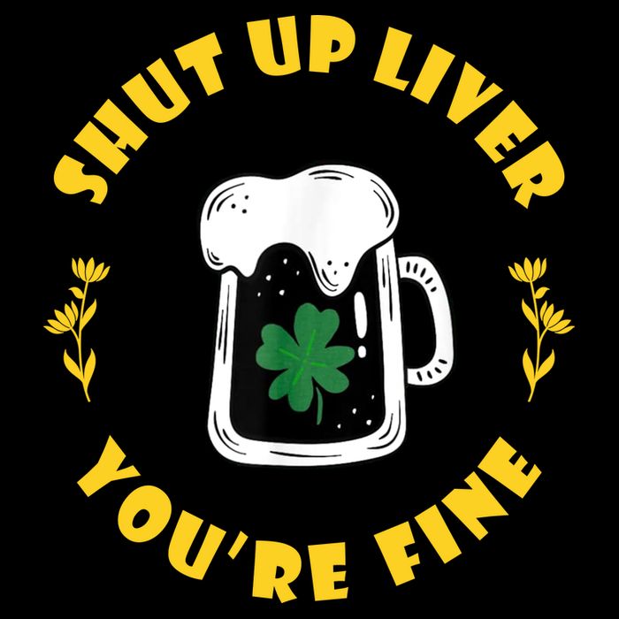 Shut Up Liver You're Fine Funny St Patrick's Day Stripe Pom Pom Beanie