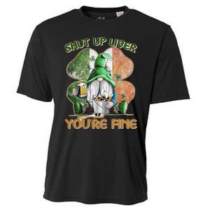 Shut Up Liver You're Fine Gnome Saint Patrick's Day Lucky Clover Beer Lover Cooling Performance Crew T-Shirt