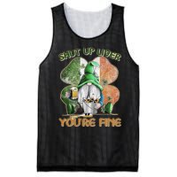 Shut Up Liver You're Fine Gnome Saint Patrick's Day Lucky Clover Beer Lover Mesh Reversible Basketball Jersey Tank