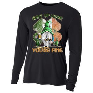 Shut Up Liver You're Fine Gnome Saint Patrick's Day Lucky Clover Beer Lover Cooling Performance Long Sleeve Crew