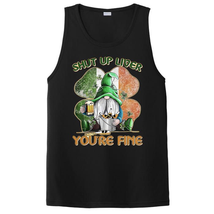 Shut Up Liver You're Fine Gnome Saint Patrick's Day Lucky Clover Beer Lover PosiCharge Competitor Tank