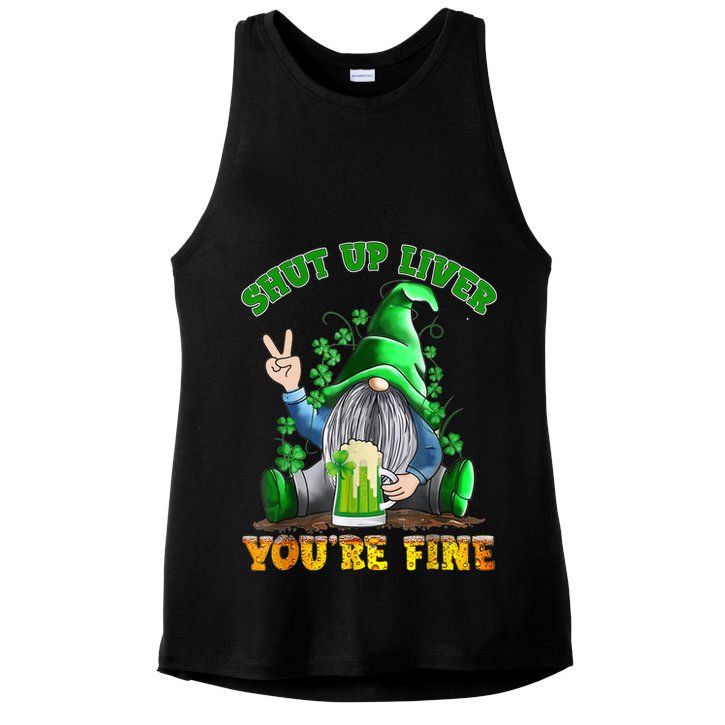 Shut Up Liver You're Fine Gnomes Drinking St Patrick's Day Ladies PosiCharge Tri-Blend Wicking Tank
