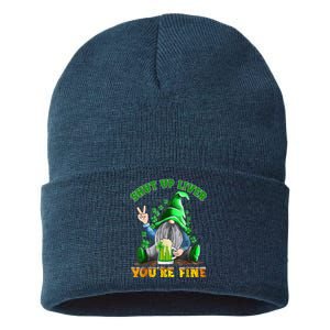 Shut Up Liver You're Fine Gnomes Drinking St Patrick's Day Sustainable Knit Beanie