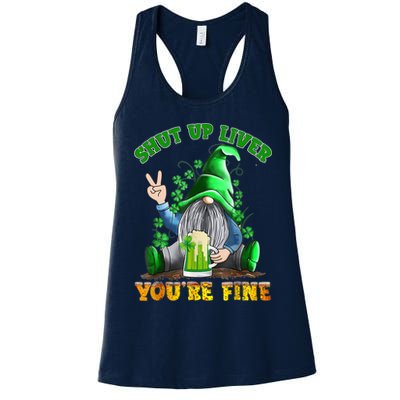 Shut Up Liver You're Fine Gnomes Drinking St Patrick's Day Womens Tank Top