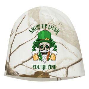 Shup Up Liver You're Fine St Patrick's Day Beer Lover Kati - Camo Knit Beanie