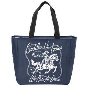 Saddle Up Ladies Zip Tote Bag