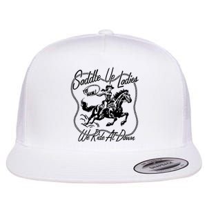 Saddle Up Ladies Flat Bill Trucker Hat