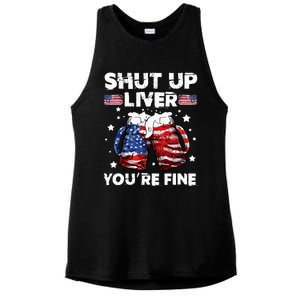 shut up liver youre fine 4th of july beer drinking drunk Tee Ladies PosiCharge Tri-Blend Wicking Tank