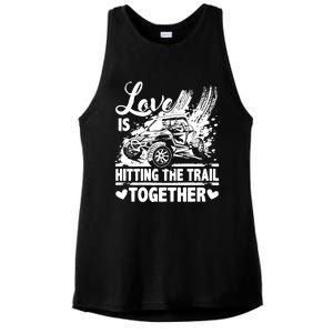 Sxs Utv Love Is Hitting The Trail Together Ladies PosiCharge Tri-Blend Wicking Tank