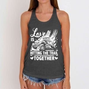 Sxs Utv Love Is Hitting The Trail Together Women's Knotted Racerback Tank