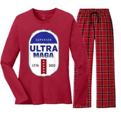 Superior Ultra Maga USA Women's Long Sleeve Flannel Pajama Set 