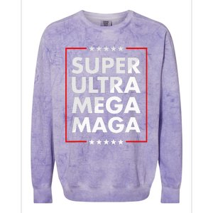 Super Ultra Mega Maga Trump Liberal Supporter Republican Colorblast Crewneck Sweatshirt