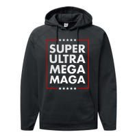 Super Ultra Mega Maga Trump Liberal Supporter Republican Performance Fleece Hoodie