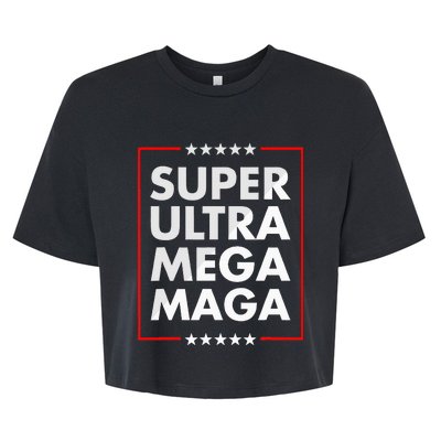 Super Ultra Mega Maga Trump Liberal Supporter Republican Bella+Canvas Jersey Crop Tee