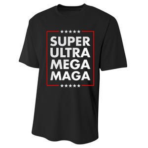 Super Ultra Mega Maga Trump Liberal Supporter Republican Performance Sprint T-Shirt