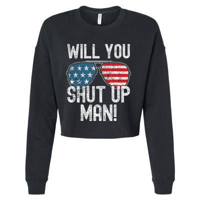 Shut Up Man! Joe Biden Cropped Pullover Crew