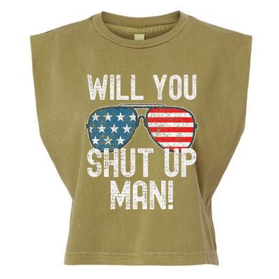 Shut Up Man! Joe Biden Garment-Dyed Women's Muscle Tee