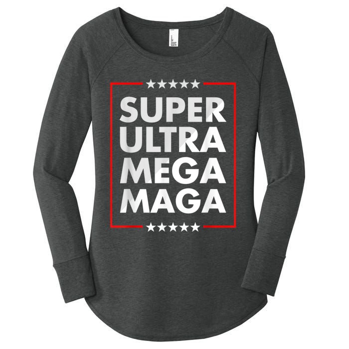 Super Ultra Mega Maga Trump Liberal Supporter Republican Women's Perfect Tri Tunic Long Sleeve Shirt