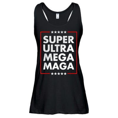 Super Ultra Mega Maga Trump Liberal Supporter Republican Ladies Essential Flowy Tank
