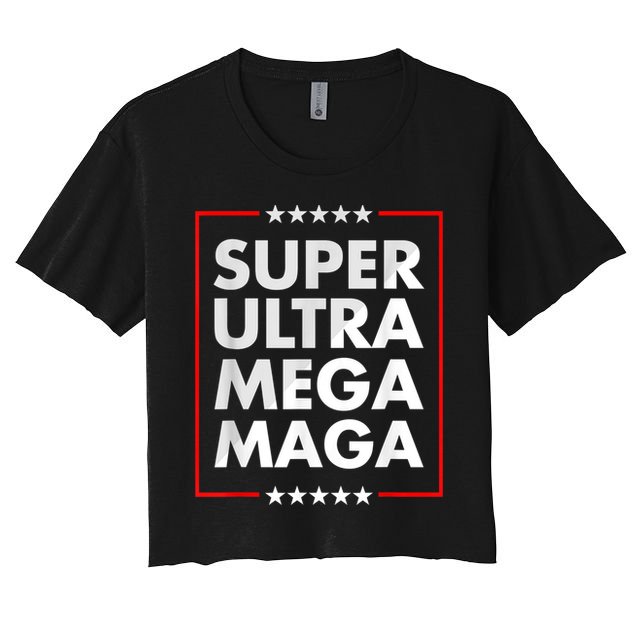 Super Ultra Mega Maga Trump Liberal Supporter Republican Crop Top