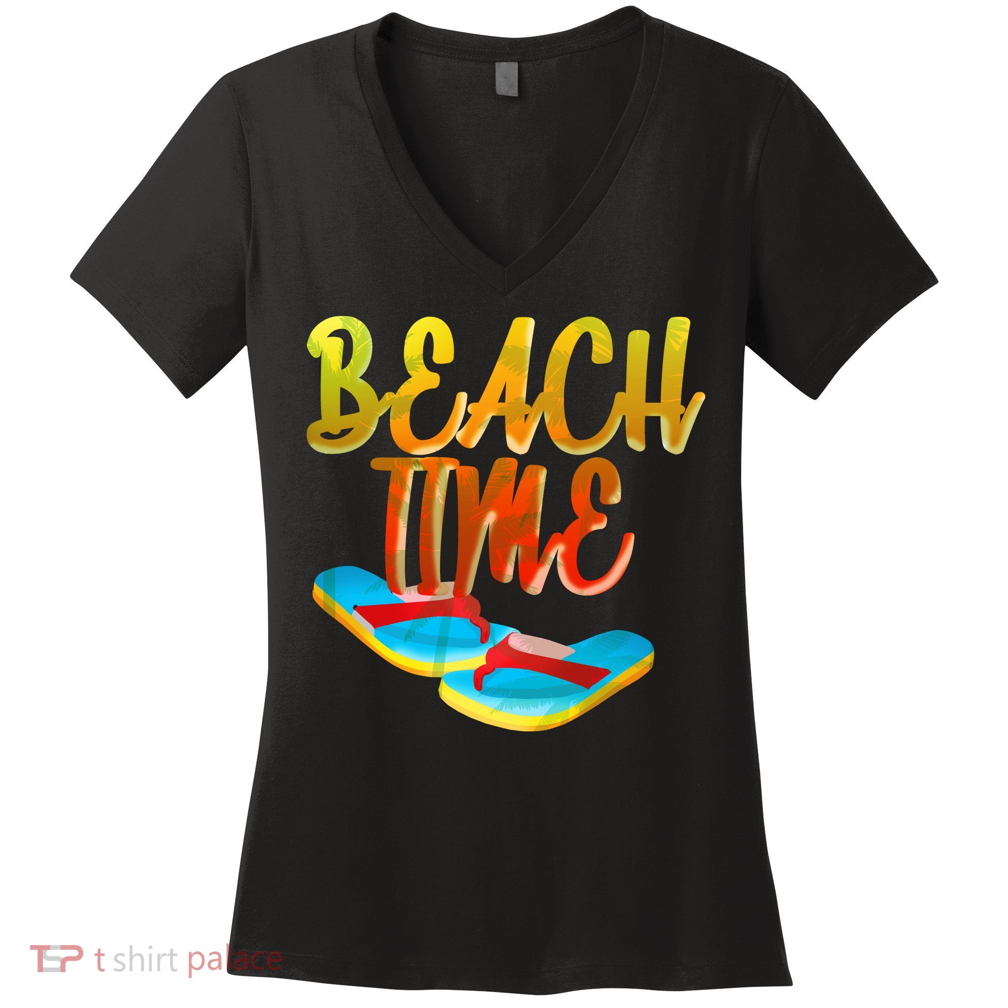 Summer Beach Time Women's V-Neck T-Shirt
