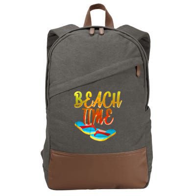 Summer Beach Time Cotton Canvas Backpack