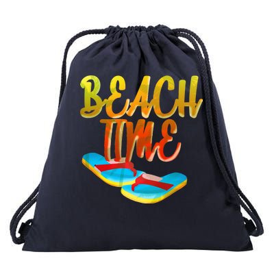 Summer Beach Time Drawstring Bag