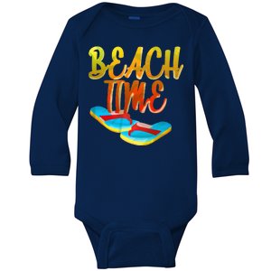 Summer Beach Time Baby Long Sleeve Bodysuit