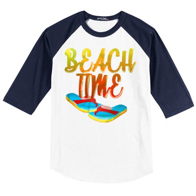 Summer Beach Time Baseball Sleeve Shirt