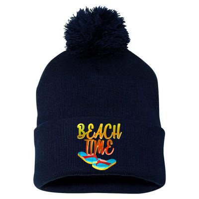 Summer Beach Time Pom Pom 12in Knit Beanie