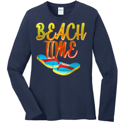 Summer Beach Time Ladies Long Sleeve Shirt