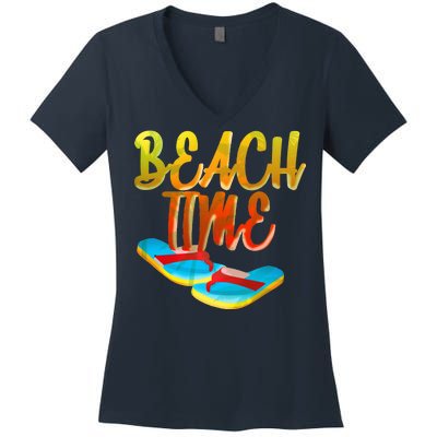 Summer Beach Time Women's V-Neck T-Shirt