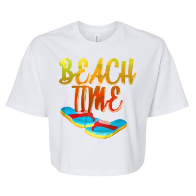 Summer Beach Time Bella+Canvas Jersey Crop Tee