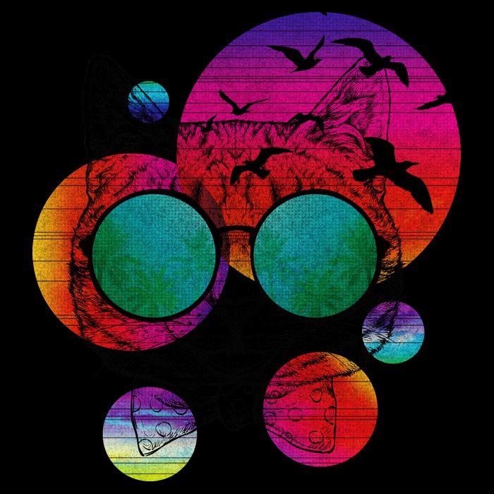 Summer Cat Tie-Dye T-Shirt