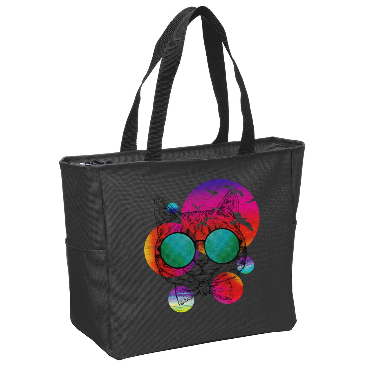 Summer Cat Zip Tote Bag