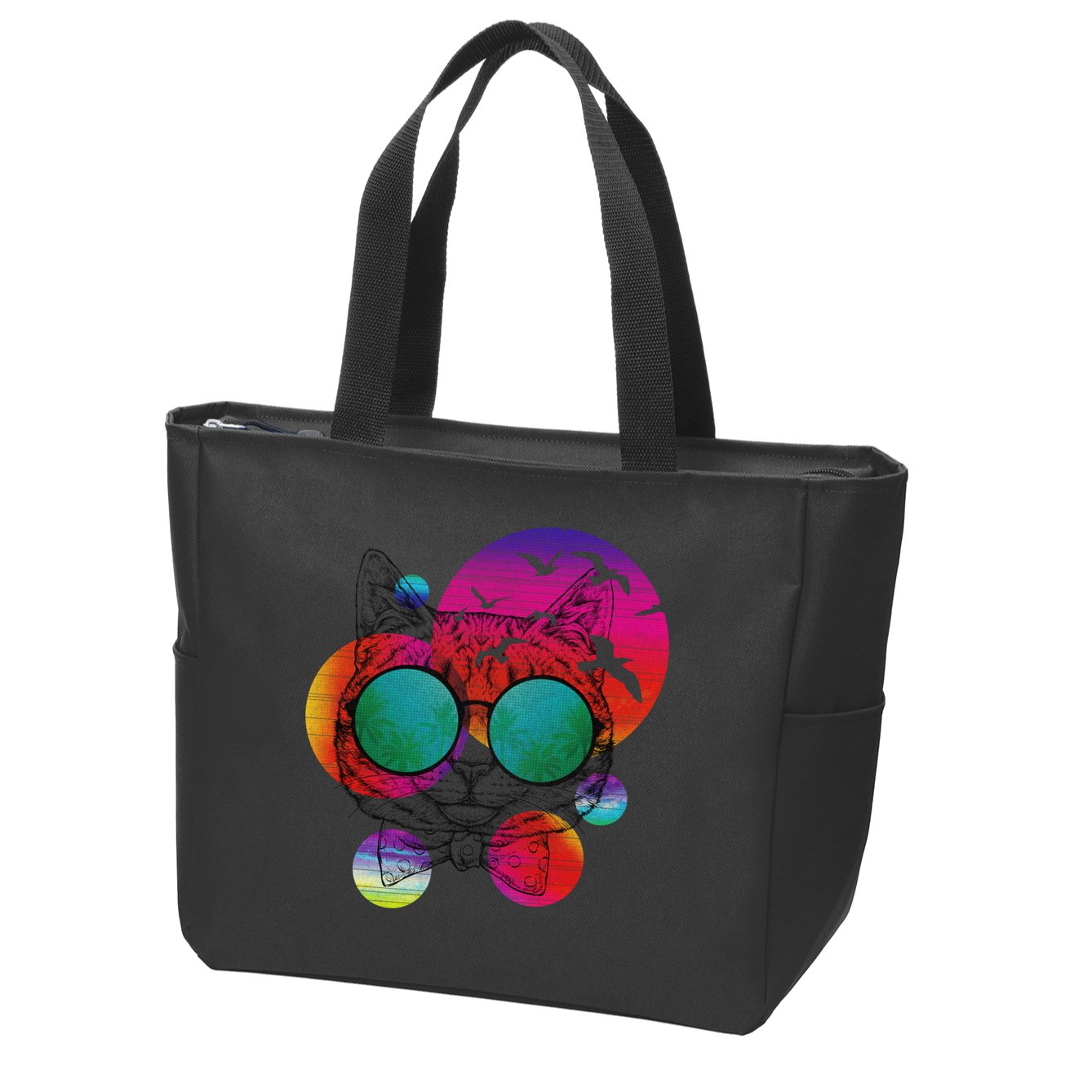 Summer Cat Zip Tote Bag