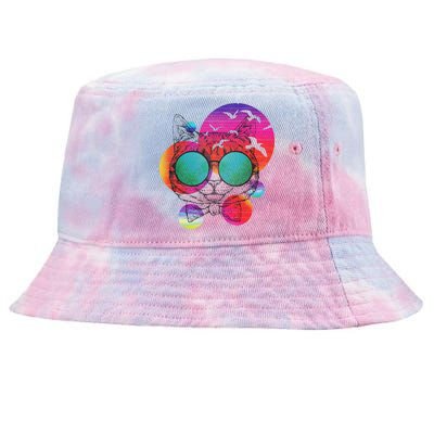 Summer Cat Tie-Dyed Bucket Hat