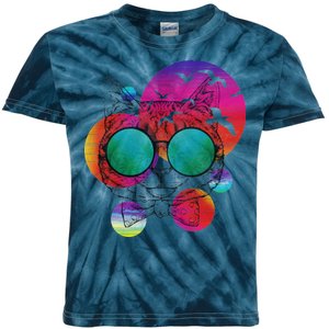 Summer Cat Kids Tie-Dye T-Shirt