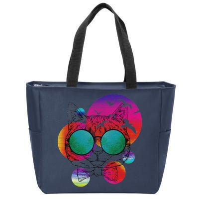 Summer Cat Zip Tote Bag