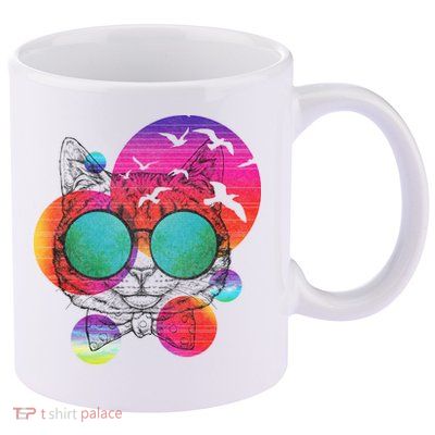 Summer Cat 11oz C Handle Ceramic Mug