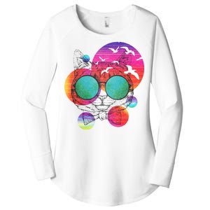 Summer Cat Women's Perfect Tri Tunic Long Sleeve Shirt