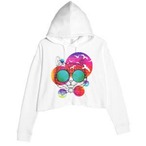 Summer Cat Crop Fleece Hoodie