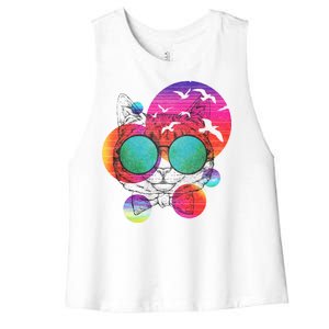 Summer Cat Women's Racerback Cropped Tank