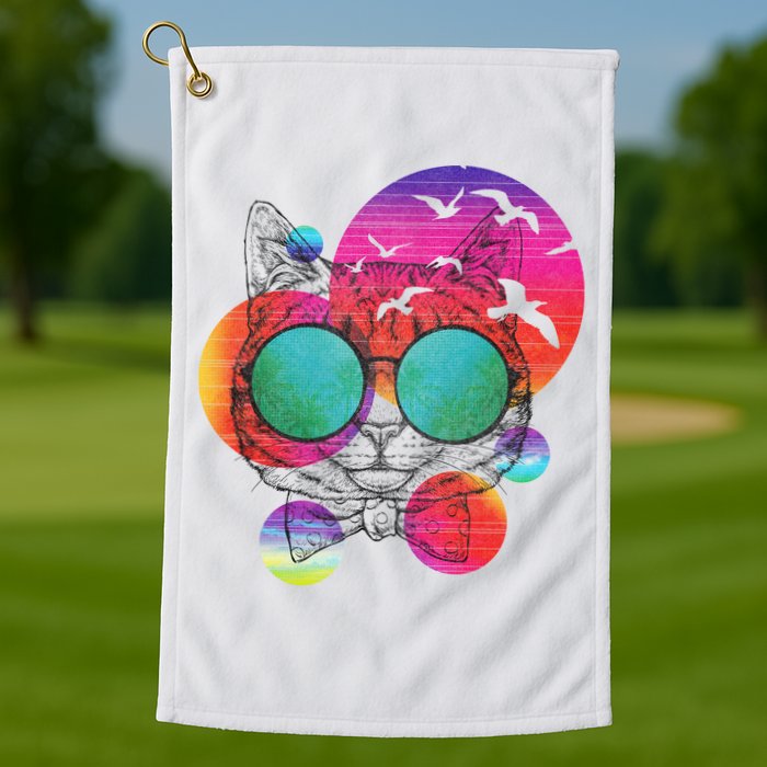 Summer Cat Golf Towel