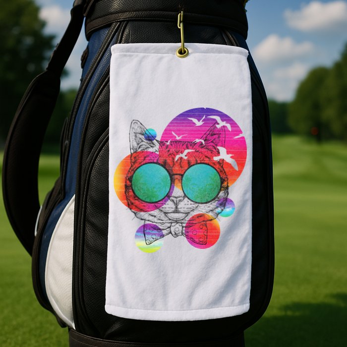 Summer Cat Golf Towel