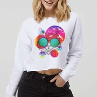 Summer Cat Cropped Pullover Crew