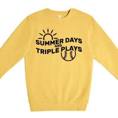 Summer Days And Triple Plays Premium Crewneck Sweatshirt