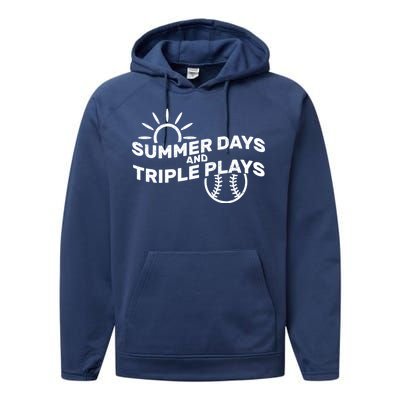 Summer Days And Triple Plays Performance Fleece Hoodie